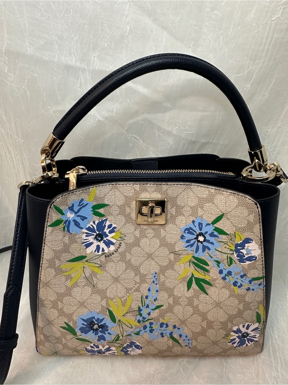 Kate Spade NY Top-Handle Crossbody Bag - Blue Floral NWOT - Picture 2 of 12